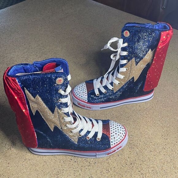 Sketchers Twinkle Toes Twinkle Hero Twinkle Lite High Top Sneakers sz 3.5 - Picture 5 of 10